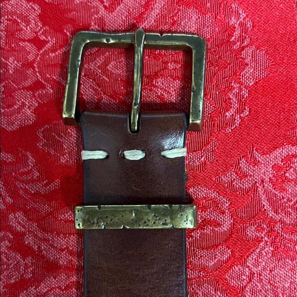 Eddie Bauer Men’s Brown Genuine Leather Belt Size 30 Brass Buckle Casual